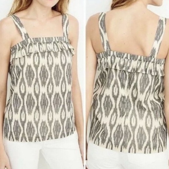 J. Crew Cotton Flounce Tank Top Size 12 Pockets - Picture 1 of 7